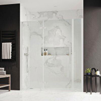 Ove Decors OVE Decors Endless TA2320300 Tampa, Alcove Frameless Hinge Shower Door, 57 3/4 To 60 1/16 In. W X 72 In. H, I