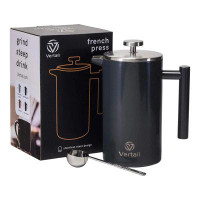 Vertall French Press Coffee Maker 34oz - Stainless Steel Double Wall Vacuum Insulated Rust-free With Bonus Tablespoon Sc