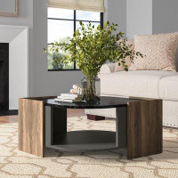 East Urban Home Lyonsdale Abstract Coffee Table with Storage