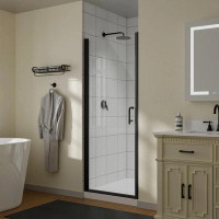 Himimi 30" X 72" Pivot Glass Shower Door With Tempered Glass Swing Bathroom Shower Doors With Stainless Handle Frameless