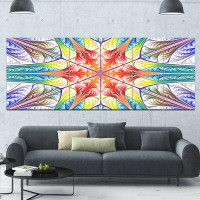 Made in Canada - Design Art 'Multi-Colour Fractal Circles and Waves'  6 Piece Graphic Art Print Set on Canvas