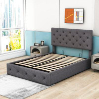 Red Barrel Studio Hasini Upholstered Platform Bed with Headboard and Hydraulic Storage System