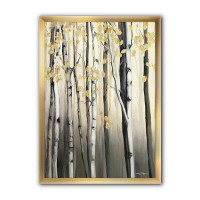East Urban Home Golden Birch Forest IV - Picture Frame Print on Canvas