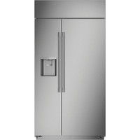 Monogram 42-inch, 24.6 cu.ft. Built-in Side-by-Side Refrigerator with External Water and Ice Dispenser ZISS420DNSSSP - M