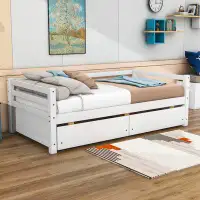 Red Barrel Studio Avonel Twin Size Wood Daybed with Two Drawers