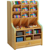 Foundry Select Upgraded Wooden Pencil Holder, Pen Organizer For Desk , Easy Assembly, Art Supply Organizer, Desktop Stat