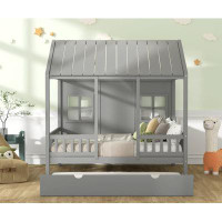 Harper Orchard Maddie Full Size Wood House Bed With Twin Size Trundle