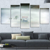 Made in Canada - Design Art 'Morning Fog at Sunrise' 5 Piece Graphic Art on Wrapped Canvas Set