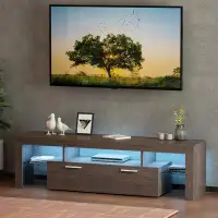 Ivy Bronx Amling 63" Modern TV Stand for 50 55 65 70 inch TV with 16 Colour LED Lights