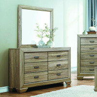 Loon Peak Henry 6 Drawer 59" W Solid Wood Double Dresser with Mirror