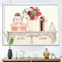Made in Canada - East Urban Home 'Roses, Fragrance and Glamorous Belle Parfum' - Picture Frame Print on Canvas