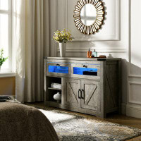 Wrought Studio 29.33 x 47.24 x 15.55 Modern Wooden Sideboard, Kitchen Buffet, Built-In With Adjustable Laminate And LED
