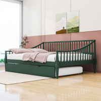 Red Barrel Studio Samarie Full Wood Daybed with Twin Size Trundle