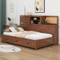 Red Barrel Studio Twin Size Wooden Daybed With 3 Storage Drawers