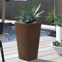 Wrought Studio Tall Tapered Square MgO Planter Indoor & Outdoor