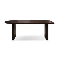 Fit and Touch 86.61" Dark Walnut Solid Wood Dining Table