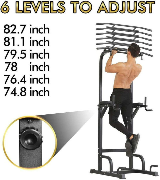 FAST, FREE Delivery! BangTong&Li Power Tower Workout Pull Up & Dip Station Adjustable Multi-Function Home Gym Equipment in Exercise Equipment - Image 3