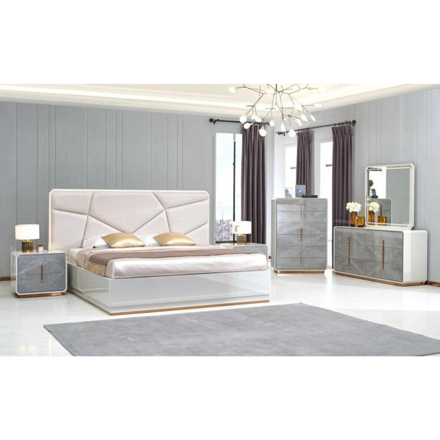 White Modern Hydraulic Bedroom Set on Sale !! in Beds & Mattresses in Mississauga / Peel Region - Image 4