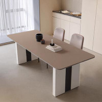 Fit and Touch 78.74" Coffee Rectangular Slate Dining Table