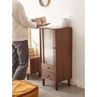 Winston Porter Storage Cabinet For Living Room - Free-standing Corner Cabinets Storage Table With Vintage Glass Door,2 S