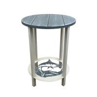 Highland Dunes Cottage/Slate Round 17" End Table With Sailfish Accent