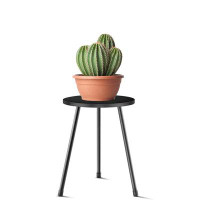 Ebern Designs Mid Century Wood End Table For Flower Pots, Modern Home Decor Small Round Side End Table (11.8"X16")