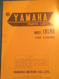 1977 Yamaha LB50D Parts List
