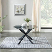 Ivy Bronx 47.2" Round Dining Table With Glass Top
