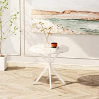 Wrought Studio Round Dining Table with Matte Finish Iron Legs