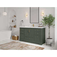 Willow Collections Alys 60'' Free Standing Single Bathroom Vanity with Quartz Top (Pulls Option)