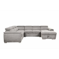 Hokku Designs 125" Modern U Shaped 7-Seat Sectional Sofa Couch With Adjustable Headrest