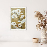 Amanti Art White Dry Flowers by Treechild  Framed Canvas Wall Art Print