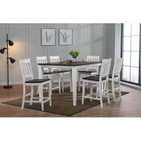 Gracie Oaks Khaira Counter Height Butterfly Leaf Solid Wood Dining Set