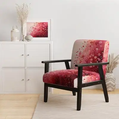 Ivy Bronx Crimson Reverie - Upholstered Modern Arm Chair