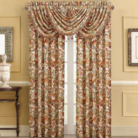 Five Queens Court August Window 100% Cotton Paisley Room Darkening Thermal Rod Pocket Curtain Panels