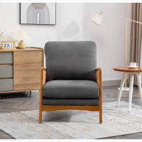 Winston Porter Wood Frame Armchair, Modern Accent Chair Lounge Chair for Living Room