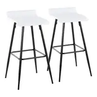 George Oliver Bar Stool, Kitchen Chair with Steel Legs, Set of 2