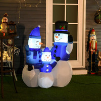 Inflatable Snowman 39.4"W x 21.7"D x 47.2"H Blue