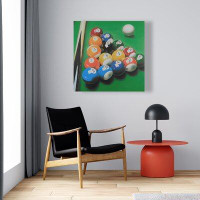 Winston Porter 'Pool Table with Ball Formation' Oil Painting Print on Wrapped Canvas