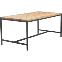 Tommy Hilfiger Tommy Hilfiger Robson Dining Table, Natural Wood and Black Metal