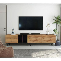 Ebern Designs Modern TV Stand with Doors and Shelves for 80"TV