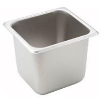 Winco Winco 1/6 Size Straight-Sided Steam Table / Hotel Pan, 25 Gauge, 6" Deep