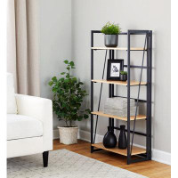 Latitude Run® Bookcase With Metal And Wood Material