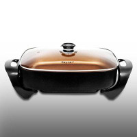 CAYNEL Caynel Professional 16” Copper Non-stick Electric Skillet Jumbo