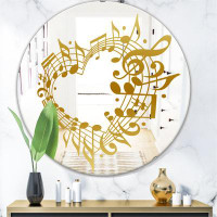 East Urban Home Music Notes I Glam Frameless Wall Mirror