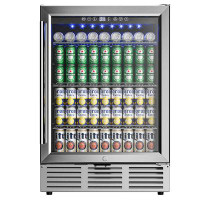 Simzlife Simzlife 180 Cans 4.9 Cubic Feet Beverage Refrigerator with Wine Storage and with Glass Door