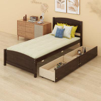 Red Barrel Studio Twin Size Platform Bed With Two Drawers