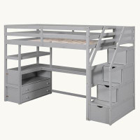 Harriet Bee Twin Loft Bed with Built-in-Desk by Latitude Run®