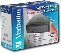 Verbatim - 52x24x52 External USB 2.0 CD-RW Drive