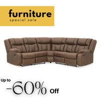 Manual Reclining Sectional on Offer !! Biggest Furniture Sale in Brampton !!